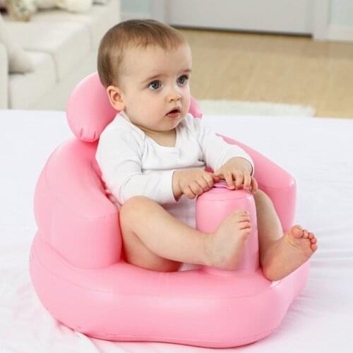 Portable Baby Learning Seat Inflatable Bath Chair PVC Sofa Shower Stool for Playing Eating Bathing Lounging