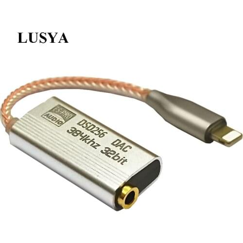Lusya Portable Headphone Amplifier ES9318 SA9302 HPA to 3.5mm For Android IOS Type-C Lightning DSD256 384K