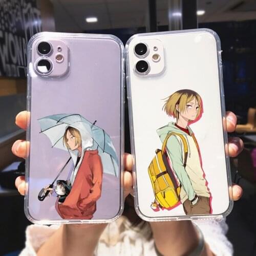 Kozume Kenma Haikyuu Clear Phone Case For iPhone 11 Pro MAX 12 XS XR 7 SE20 X 8 6Plus Cute Japan Anime Soft Silicone Cover Coque
