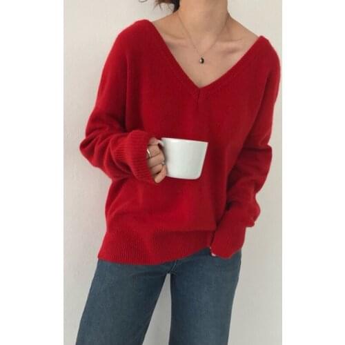Trendy New Fad Autumn Winter V-Neck pullover Warm Women Sweaters Fashion Sexy Casual Korean Style Female Jumpers SW7113