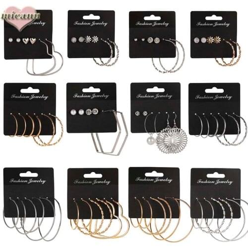 Hoop Pear Geometric Kolczyki Koła Crystal Aretes De Moda Earring Set Aesthetic+Accessorie Boucles D Oreille Femme Jewelry Star20