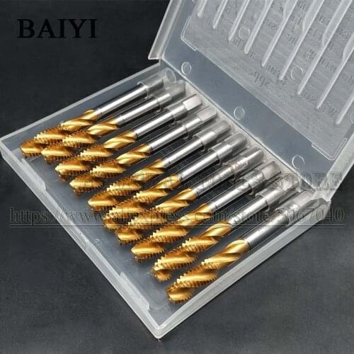 Hss M8X1.25 M20X2.5 H2 HSEE Spiral Titanium Tap Steel Screw Tap Coated Metric Spiral Thread Standard machine tap