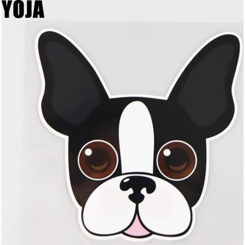 YOJA 13.5X13.8CM Lovely Cartoon Animal Dog Head Vinyl Decal Creative Pattern Car Sticker 19A-0072
