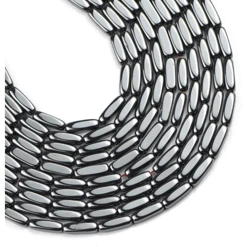 YHBZRET Cuboid shape Black Hematite Natural Stone spacer 8x2mm Loose beads For Jewelry making bracelets DIY Findings Accessories