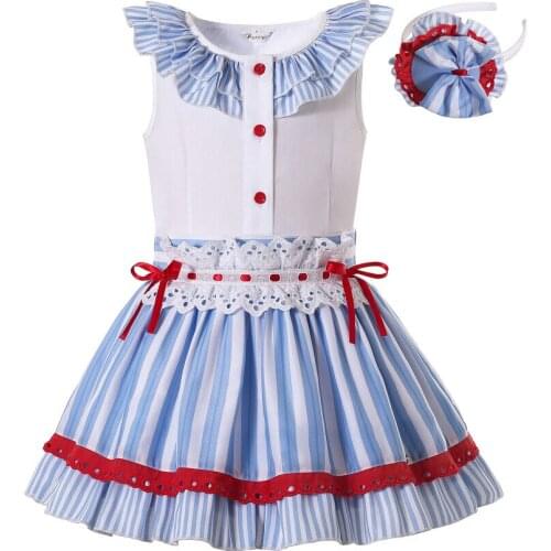 Pettigirl 2 Pieces Cute Dresses for Kids Fashion Dress Casual Wear for Girls with Matching Headwear