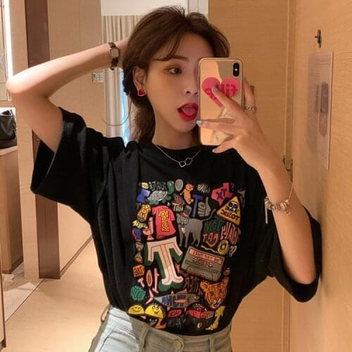 Summer 2021 New Loose Slimming Sense of Design Couple Wear Harajuku Style Top Womens Short Sleeve T-shirt