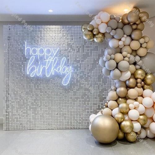 141 Doubled Grey Balloon Garland Birthday Party Balloons Baby Shower Gender Reveal Cream Peach Gold Valentine Day Wedding Decor