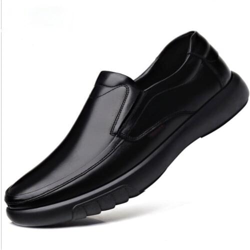 2021 Mens Genuine Leather Casual Shoes 38-47 Head Leather Soft Anti-slip Rubber Loafers Shoes Man Casual Real Leather Shoes