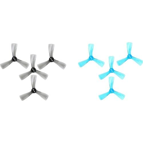 4pair for Nazgul Cine 2525 2.5Inch Tri-Blade/3 Blade Propeller Prop CW CCW for FPV ProTek25 Drone Part-Gray & Blue