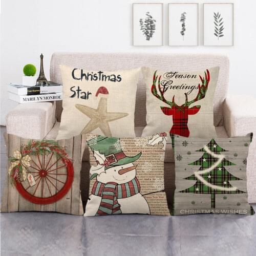 45cm*45cm winter chritsmas design linen/cotton throw pillow covers couch cushion cover home decor pillow
