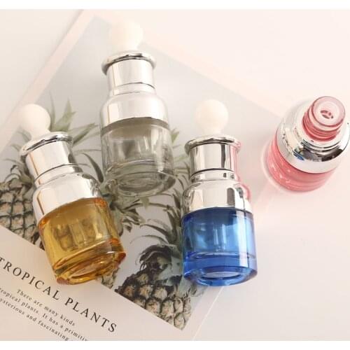 5pcs/lot 20ml 30ml Empty glass Aluminum Dropper Oil Essential Bottle In Refillable Drop Liquid Pipette Bottles Wholesale
