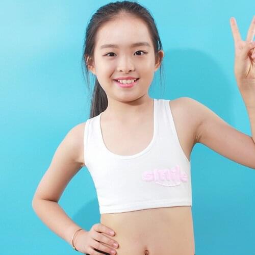 5pc/lot Teen Bra Girl Vest Cotton Spandex Big Girls Sport 8-14 Years Adolescente Kids Underwear