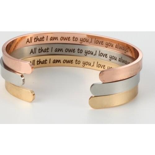 6mm Width Custom Double Side Laser Engraved Personalized Coodinates Name Date Letter Bracelet Stainless Steel Cuff Bangles Gift