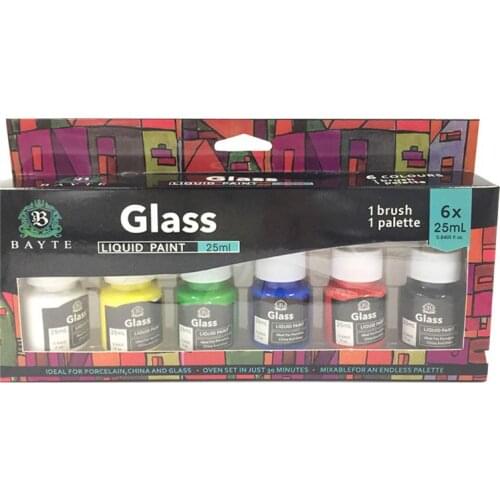 6 x 25ml Heavy Body Colors Rich Pigments Glass Paint Set for Painting Crafts
