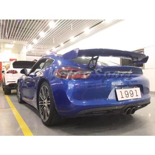 Car Accessories FRP Fiber Glass GT4 Style Rear GT Wing Fit For 2014-2016 Cayman Boxster 981 Trunk Spoiler
