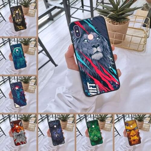 Back Cover For Xiaomi MI A1 A2 LITE 8 SE Silicone Cool Wolf Animal Bear Black Pig Phone Case For Xiaomi MI 5 5C 5S 5X 6 6X Plus