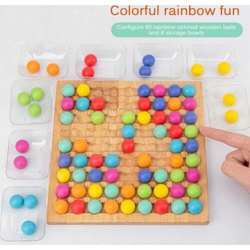 Childrens Montessori Wooden Educational Toys Clip Beads Puzzle Chess Brain Board Game Toy Logical Thinking Training Board Games
