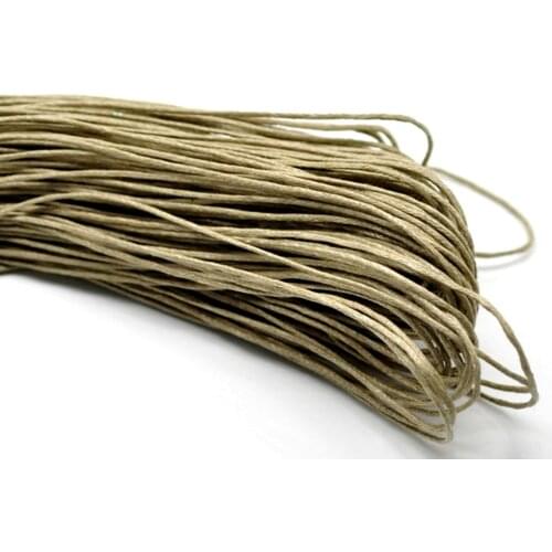 Doreen Box Lovely 80M(3149-5/8") Light Coffee Waxed Cotton Cord 1mm for Bracelet/ Necklace (B19331)