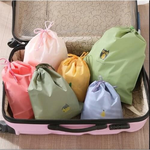 Travel Suitcase Underwear Storage Bag Shoes Cartoon Waterproof Organizer Clothes Packing Drawstring Bag Cosmetic Storage Tool