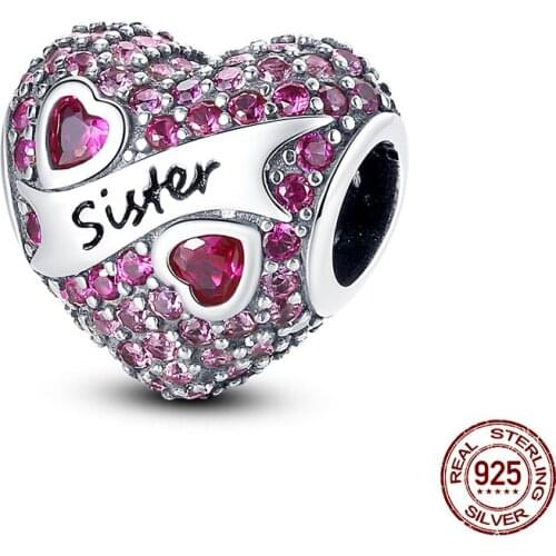 Hot New Products 2021Arrival 100% Real 925 Sterling Silver Love Beaded Pink Pavé Beads Fit Original 3mm Bracelet DIY Jewelry