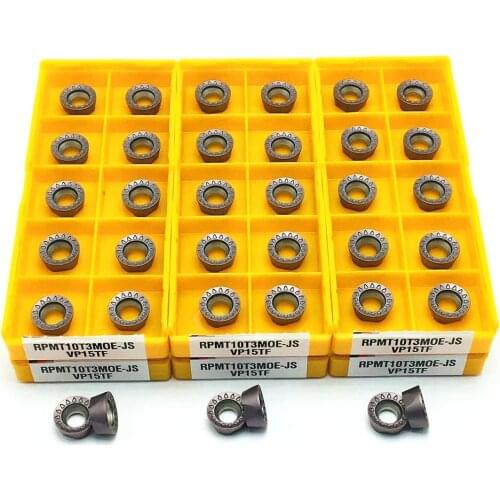 10PCS RPMT10T3MOE JS VP15TF Carbide Inserts Internal Milling Lathe Milling Cutter CNC Tool RPMT 10T3 Lathe Tool