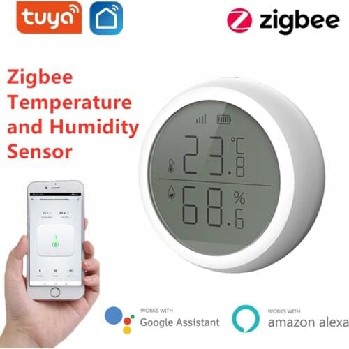 Smart Home Temperature And Humidity Sensor With LED Screen Works With Home Assistant Tuya Zigbee Hub Battery Powered