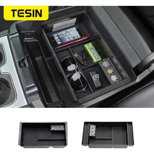 TESIN Stowing Tidying for Chevy Silverado 2012-2018 Car Center Console Armrest Box Storage Organizer for Chevy Silverado 2019