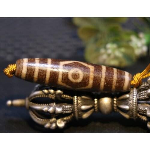 Magic Power Tibetan Old Agate 3 eye wealth wisdom dZi Bead Amulet Timestown