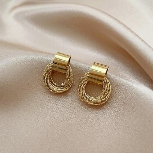 Retro Metal Simple Temperament Earrings Multiple Small Circle Earrings 2021 New Jewelry Wedding Party Ladies Fashion Earrings