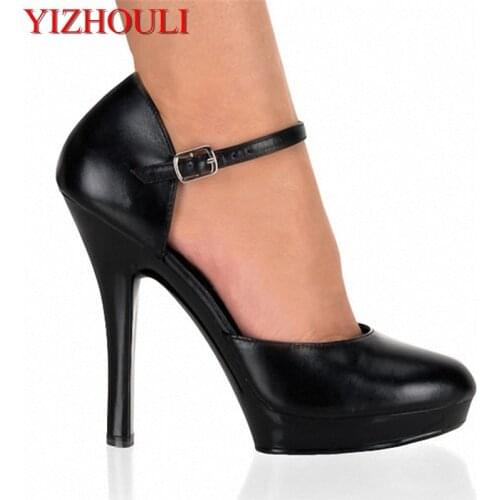 Fashionable girls hall is contemporary dance shoe, sexy black foot is bare thin belt 13CM sexy high-heeled shoes
