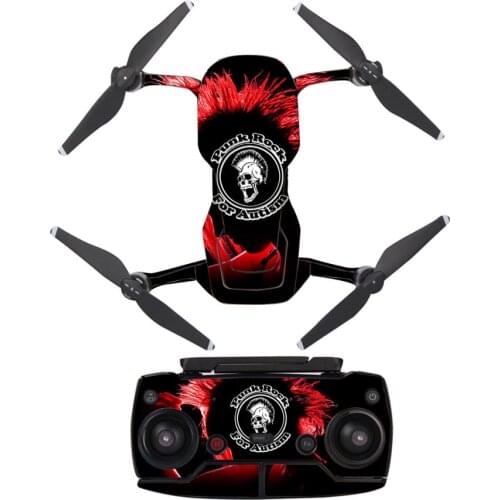 Punk Rock Style Decal Skin Sticker For DJI Mavic Air Drone + Remote Controller + 3 Batteries Protection Film Cover A0143