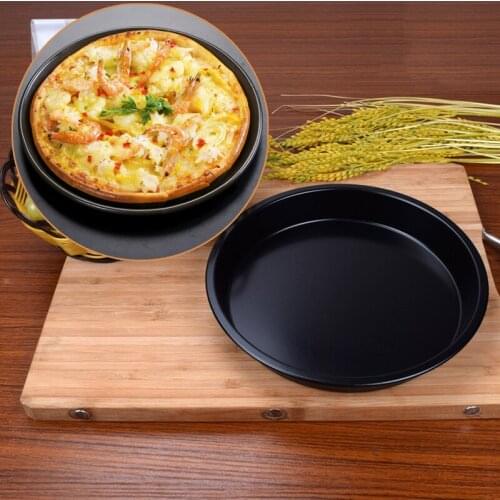 Useful Newest Round Deep Dish Pizza Pan Non-stick Pie Tray Baking Kitchen Tool 22cm/24cm Carbon Steel