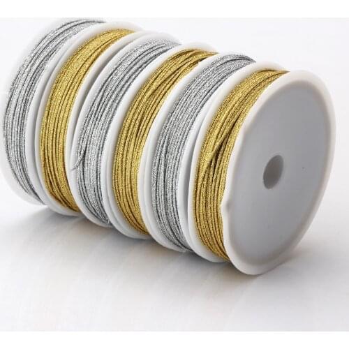 OlingArt 20M/set 0.8mm Gold/silver color thread color line Chinese Knot String Handmade jewelry Beaded DIY Bracelets Making