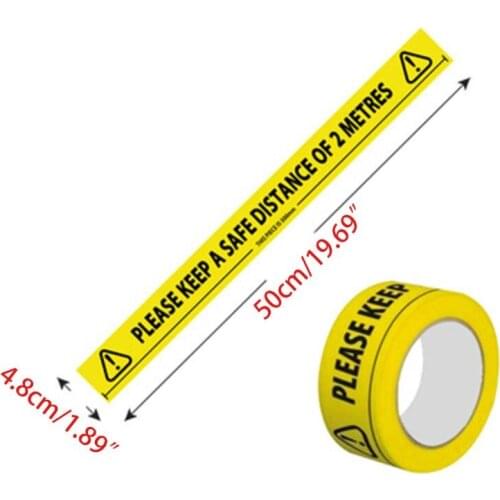 Please Keep A Safety Distance of 2 Meters Floor Tape 33mx48mm Distancing Sticker K3KB