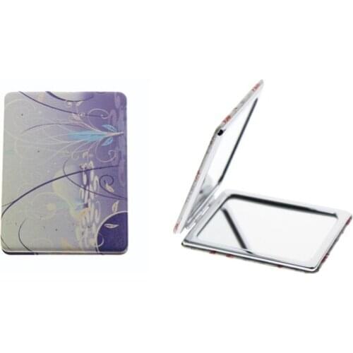 8.5*6cm Rectangle Double Sided Stainless Steel Folding Women Girl Kid Gift Portable Makeup Cosmetic Tool Mirror