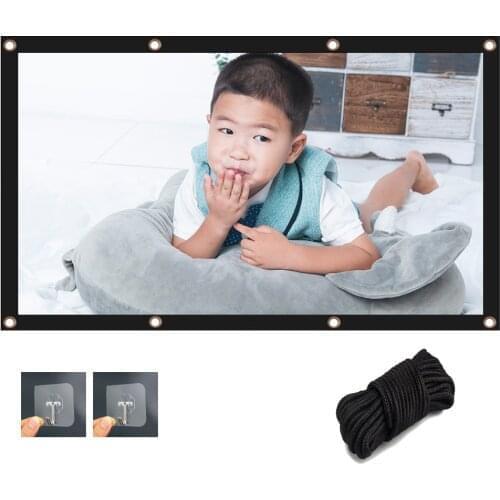 Portable Projector Screen 60 72 84 100 120 Inch 16:9 HD Foldable Anti-Crease Camp Movies Screen Support Double Sided Projection