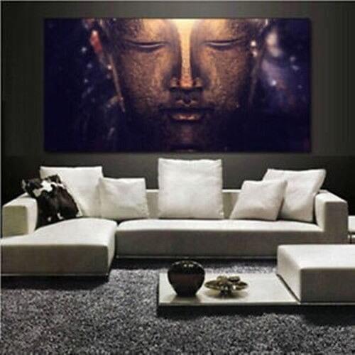 Modern Abstract hand-draw Art Oil Painting:merciful Buddha large Canvas