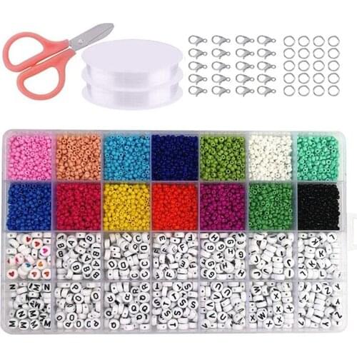 Mini Glass Beads, Glass Beads Set, A-Z English Letter Beads For DIY For Handmade Craft Necklace Bracelet Accessories