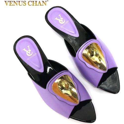 Latest African Style Ladys Slippers Womens Shoes Decorated with Rhinestones High Heels Shoes for Women Ladies Shoes for Party