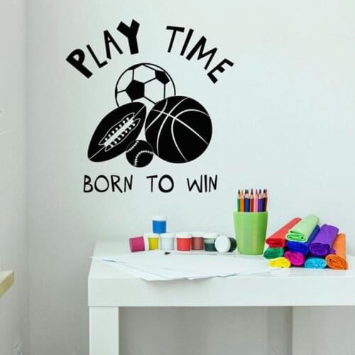 Play Time Motivation Words Logo Vinyl Wall Decal Home Decor Kids Room Playroom Art Mural Wall Stickers