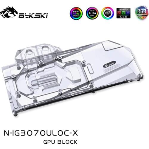 Bykski Water Block Use for IGame RTX 3070 Advanced OC / RTX3070 Ultra OC GPU Card / Full Cover Copper Radiator / RGB Light