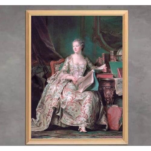 Famous Painting “Portrait en pied de la marquise de Pompadour” 5D DIY Diamond Painting Mosaic Home Decor
