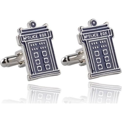 Doctor Who TARDIS Mysterious House Cufflinks For Men Blue Police-Box Cufflink Doctor Who DR Perfect Wedding Groomsmans Gift
