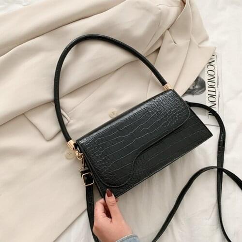 Women Fashion Shoulder Bag Alligator Pattern Armpit Bags Crossbody Quality Solid Color Pu Shoulder Bag Crossbody Bags For Female