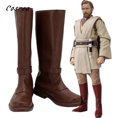 Star The Last Jedi Anakin Skywalker Shoes Cosplay Adults Obi Wan Anakin Mens Women Boots Shoes Halloween Long shoes