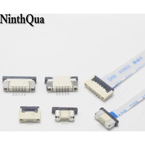 1pcs 5Pin 50/80/100/150/200/250/300/350mm A B FFC Cable 0.5MM / 1.0mm 5P Clamshell Drawer Up Down Contact FPC Connector socket