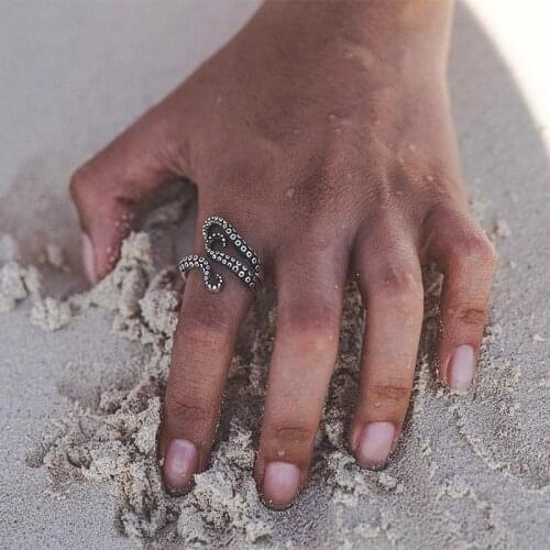 1 PC Octopus Feeler Adjustable Rings for Women Men Personality Ring Punk Vintage Rock Finger Ring Party Jewelry Gifts