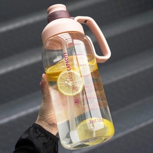 2000/2500 Ml Water Bottles 67/84 Oz Leak Proof Straw Anti-drop Fast Flow Trendy Water Bottle with Time Reminder Drink More Water