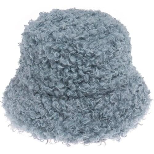 2021 Fisherman Hats for Female Winter Women Travel Warm Bucket Hat Quality Solid Color Bucket Hat Ladies Fluffy Plat Hats