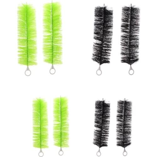 2x Cleaning Brush Filter Tube Hose Pipe Clean for Fish Tank Aquarium, Green,Black